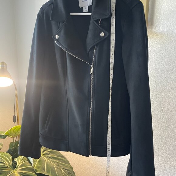 Old Navy Black Faux-suede Moto Jacket - Picture 2 of 5